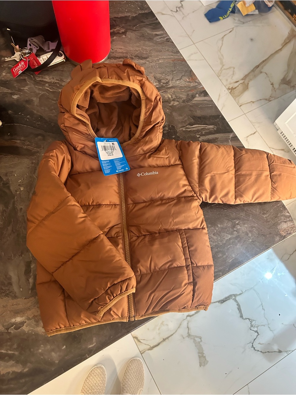 Columbia Kids Rust Brown Puffer Jacket with Hood